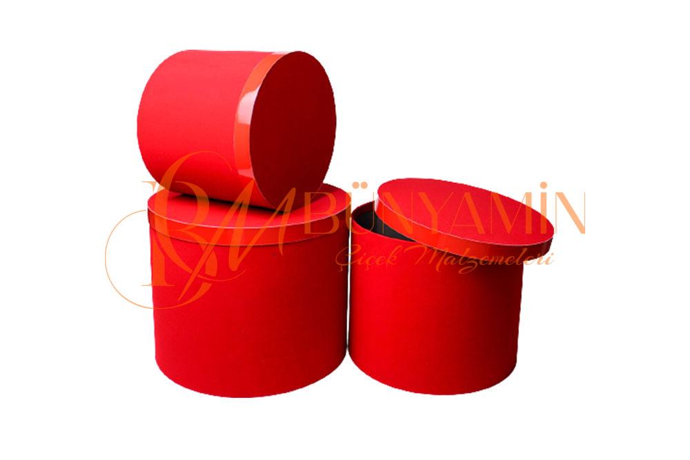 Kadife Silindir Kutu - 3lü Set